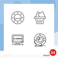 4 User Interface Line Pack of modern Signs and Symbols of marine learning cart e analysis Editable Vector Design Elements