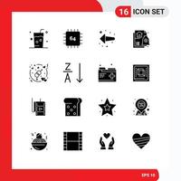 Set of 16 Modern UI Icons Symbols Signs for engagement housing gadget financial left Editable Vector Design Elements