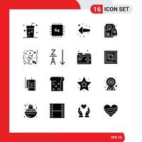 Set of 16 Modern UI Icons Symbols Signs for engagement housing gadget financial left Editable Vector Design Elements