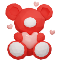 3D Cute Bear for Valentine's day png