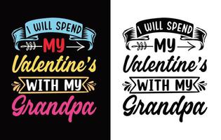 diseño de camiseta de tipografía de San Valentín. vector