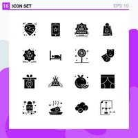 16 Creative Icons Modern Signs and Symbols of egg bag ireland shopping bag star Editable Vector Design Elements
