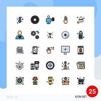 Universal Icon Symbols Group of 25 Modern Filled line Flat Colors of up gesture access four password Editable Vector Design Elements