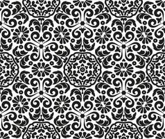 Damask seamless pattern with vignettes. Rich Victorian ornament for textile, wallpaper, wrapping or scrapbooking. Seamless vintage pattern. vector