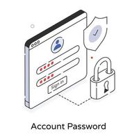 Trendy Account Password vector