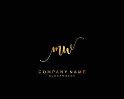 Initial MW beauty monogram and elegant logo design, handwriting logo of initial signature, wedding, fashion, floral and botanical with creative template. vector