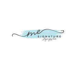 Initial ME beauty monogram and elegant logo design, handwriting logo of initial signature, wedding, fashion, floral and botanical with creative template. vector