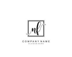 Initial NF beauty monogram and elegant logo design, handwriting logo of initial signature, wedding, fashion, floral and botanical with creative template. vector