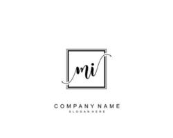 Initial MI beauty monogram and elegant logo design, handwriting logo of initial signature, wedding, fashion, floral and botanical with creative template. vector