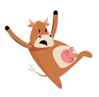 brown cow cartoon character png