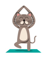 ilustración de yoga de gato png