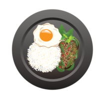 arroz de comida tailandesa en un plato png