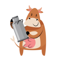 mucca con latte può png