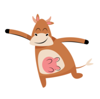 brown cow cartoon character png