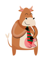 personagem de desenho animado de vaca marrom png