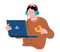 character people using laptop png