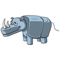 animal de dessin animé de rhinocéros png