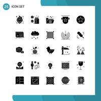 Set of 25 Modern UI Icons Symbols Signs for circle stamp favorite ribbon badges Editable Vector Design Elements