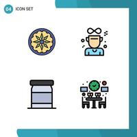 Set of 4 Modern UI Icons Symbols Signs for circle preserves award medal dinner Editable Vector Design Elements