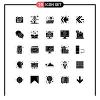 Universal Icon Symbols Group of 25 Modern Solid Glyphs of chatting business sauna chat fast forward Editable Vector Design Elements