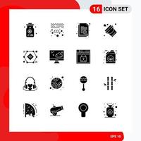 16 Creative Icons Modern Signs and Symbols of record internet of things paper tool fire Editable Vector Design Elements