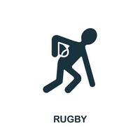 ícono de rugby de la colección australia. icono de rugby de línea simple para plantillas, diseño web e infografía vector