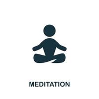 Meditation icon. Simple illustration from biohacking collection. Creative Meditation icon for web design, templates, infographics vector