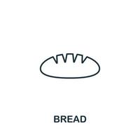 icono de pan de la colección de panadería. símbolo de pan de elemento de línea simple para plantillas, diseño web e infografía vector