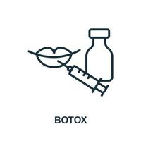 icono de bótox. elemento simple de la colección de cosmetología. icono creativo de botox para diseño web, plantillas, infografías y más vector