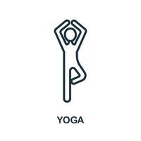 ícono de yoga de la colección de medicina alternativa. icono de yoga de línea simple para plantillas, diseño web e infografía vector