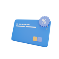 card with discount 3D illustration png