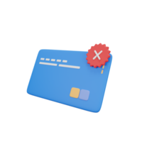 Payment failed 3D illusration png