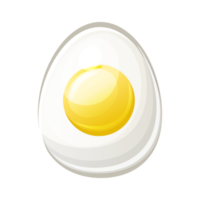 Isolated egg with yolk. Cartoon object png