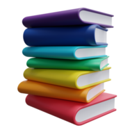 3d stack of books. 3d rendering illustration. png