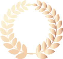 Gold luxury gradient laurel wreath png