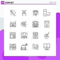 Pictogram Set of 16 Simple Outlines of computer first funnel emergency swap Editable Vector Design Elements