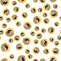 Vector seamless pattern of Yin Yang. Perfect for wrapping, printing, web sites, wallpapers, textile