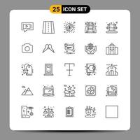 Line Pack of 25 Universal Symbols of training fitness economy mall mall Editable Vector Design Elements