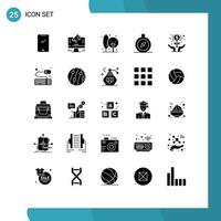 25 Universal Solid Glyphs Set for Web and Mobile Applications navigation browse marketing plant farm Editable Vector Design Elements