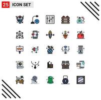 25 Creative Icons Modern Signs and Symbols of holiday dinner hardware crate tuning Editable Vector Design Elements