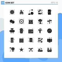 Group of 25 Solid Glyphs Signs and Symbols for leaf eco computers protection hardware Editable Vector Design Elements