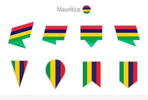 Mauritius national flag collection, eight versions of Mauritius vector flags.