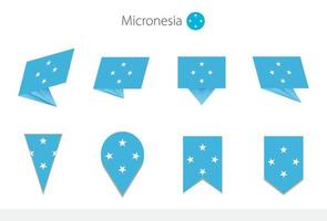colección de banderas nacionales de micronesia, ocho versiones de banderas vectoriales de micronesia. vector