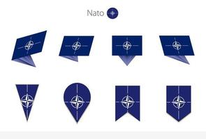 colección de banderas nacionales de la otan, ocho versiones de banderas vectoriales de la otan. vector