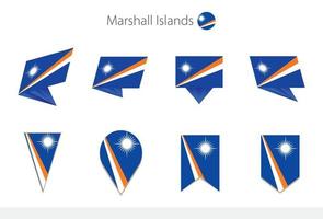 colección de banderas nacionales de las islas marshall, ocho versiones de banderas vectoriales de las islas marshall. vector