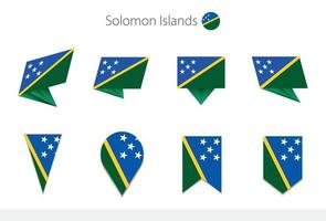 Solomon Islands national flag collection, eight versions of Solomon Islands vector flags.