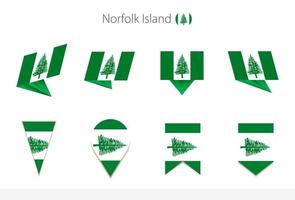 colección de banderas nacionales de la isla norfolk, ocho versiones de banderas vectoriales de la isla norfolk. vector