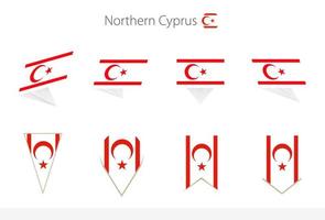 colección de banderas nacionales del norte de chipre, ocho versiones de banderas vectoriales del norte de chipre. vector
