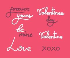 Set of hand drawn love quotes. Wedding, anniversary, lettering texts for poster, greeting card, banner. vector