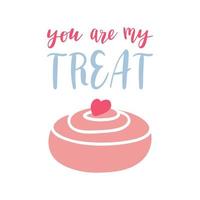 Cute Valentines banner, greeting card design with text lettering vector illustration.